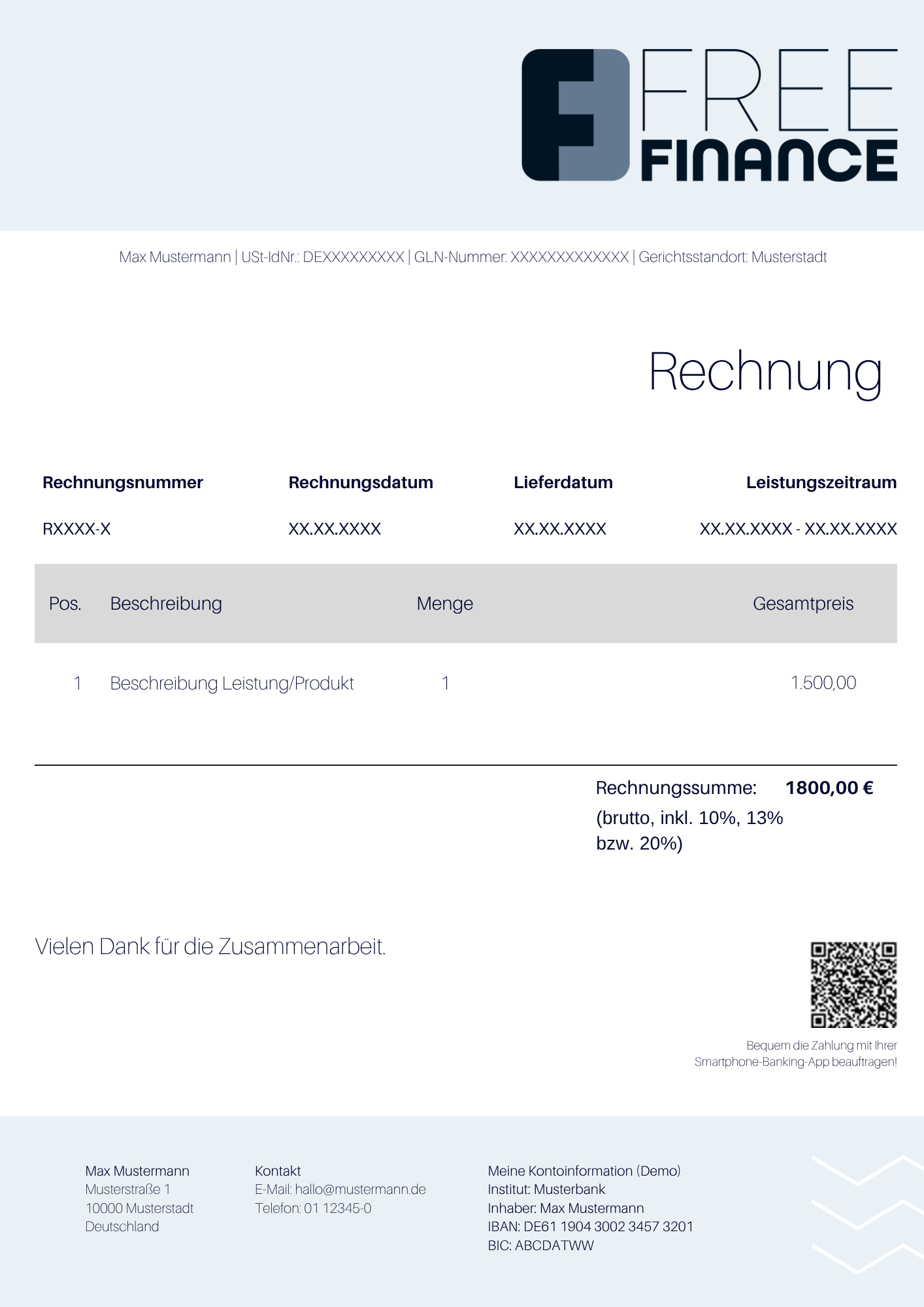 Vorlage für Kleinbetragsrechnung downloaden